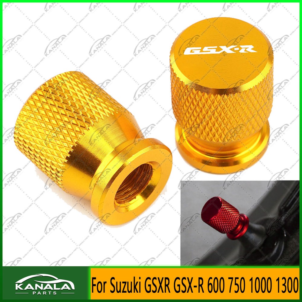 -Accessories GOLD Tire Valve Aluminum Covers For Suzuki GSXR 600 750 1000 1300
