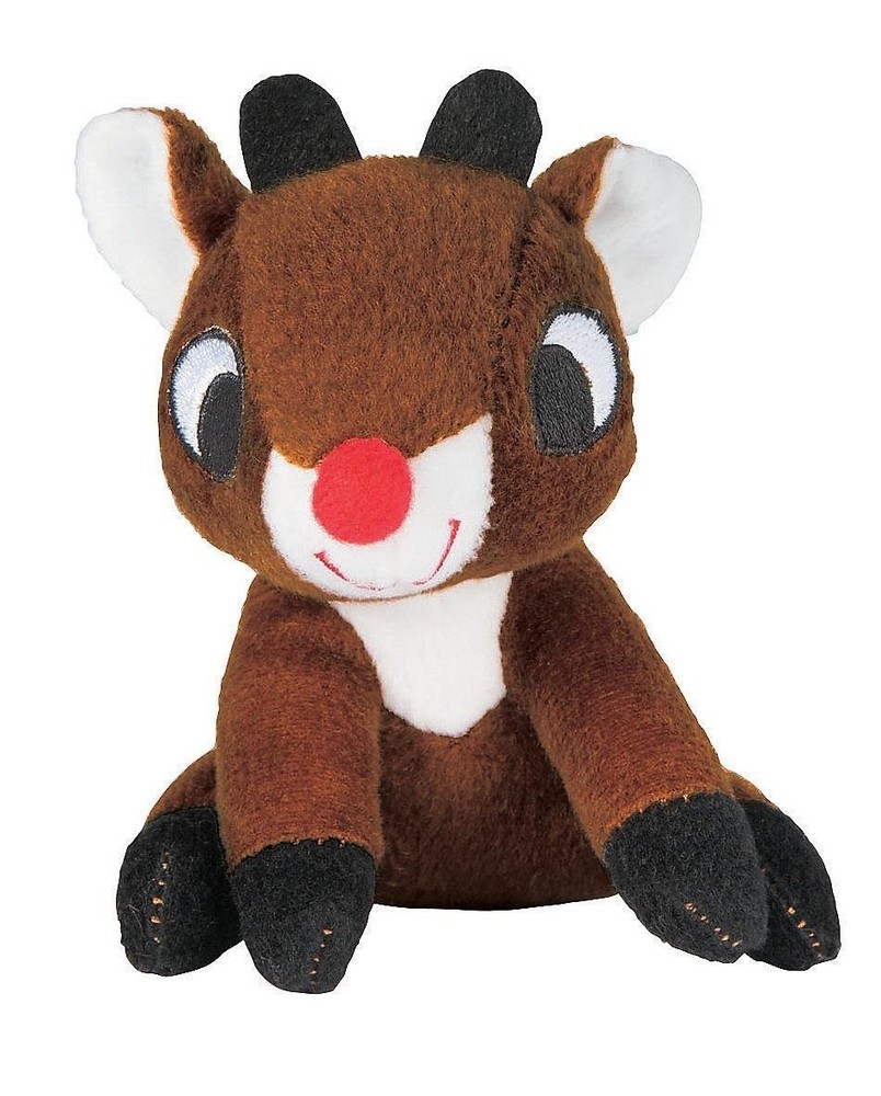12-PC Plush Mini Baby Rudolph Red Nose Reindeer Christmas Party Favors 4
