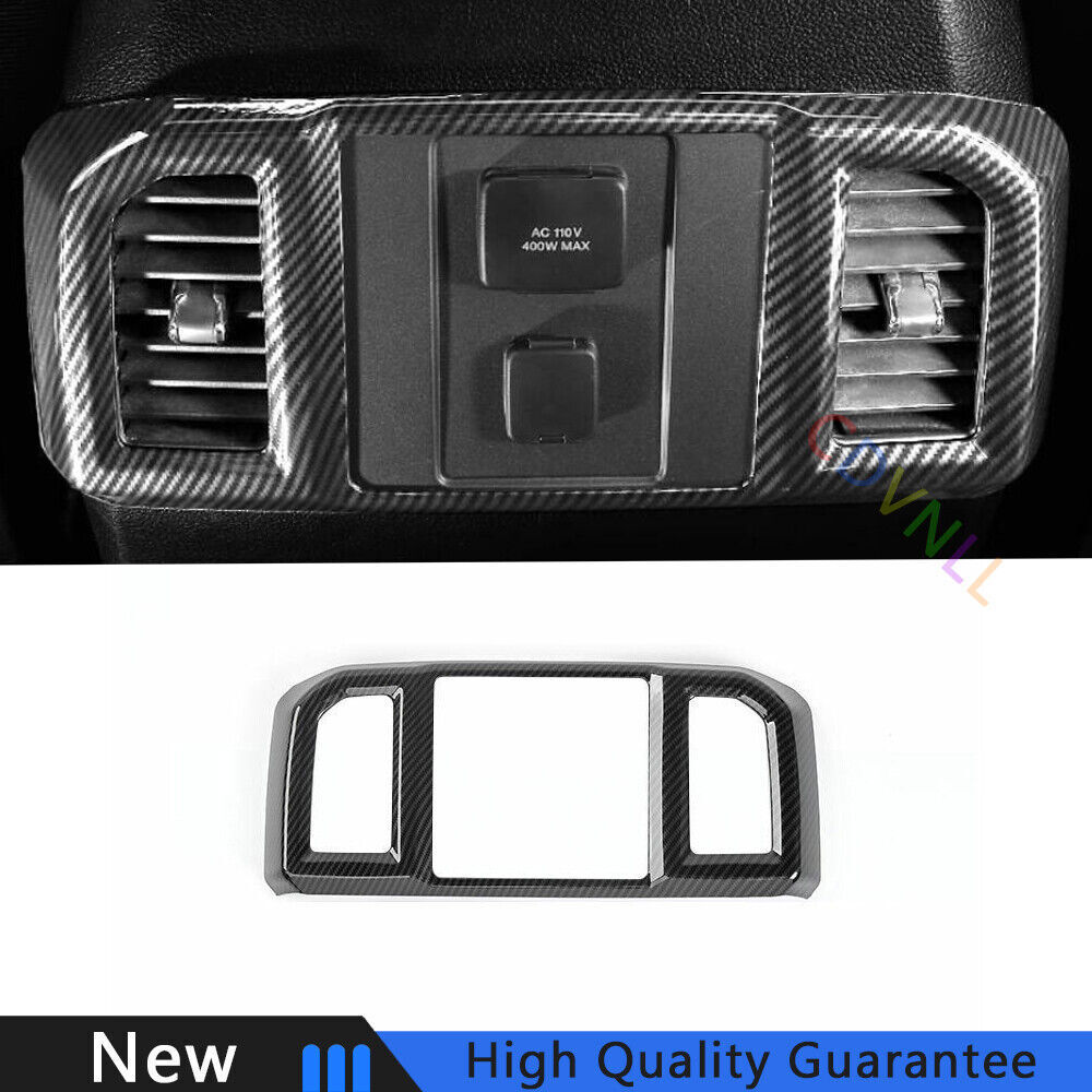For Ford F150 F-150 2015-2020 Carbon Fiber Back Row Air Outlet Vent Cover Trim