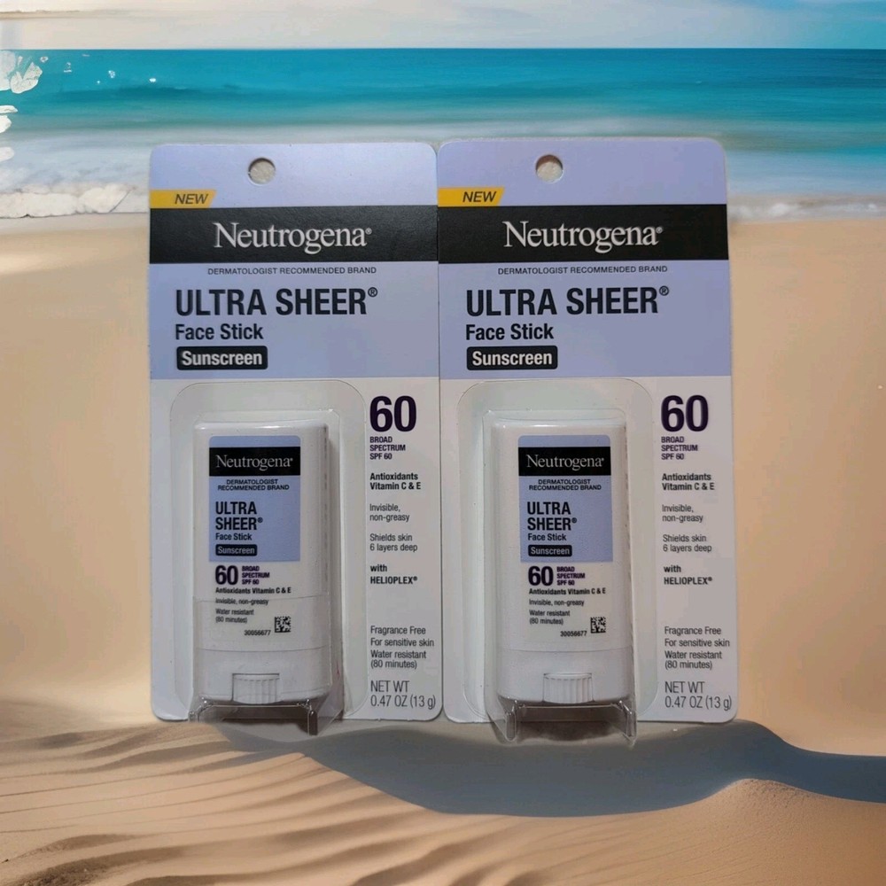 Neutrogena Ultra Shear SPF 60 Face Stick Twin Pack Exp 09/2026