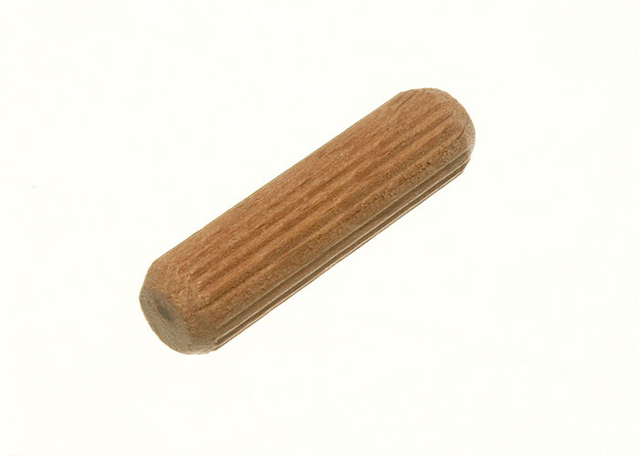 New 100 X Wooden Dowels Hardwood Grooved Fluted Wood Pins M8 X 50mm - Onestopdiy