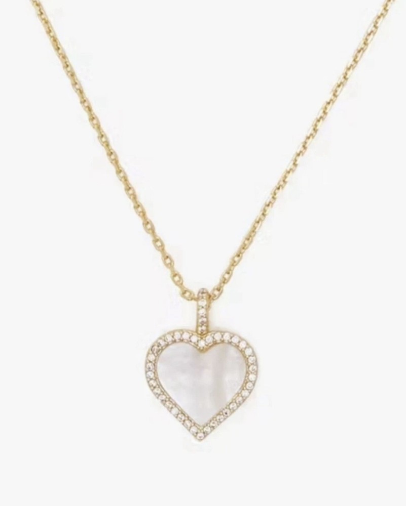 Kate Spade My Love Heart Pendant Necklace Gold CZ New In Box Gift