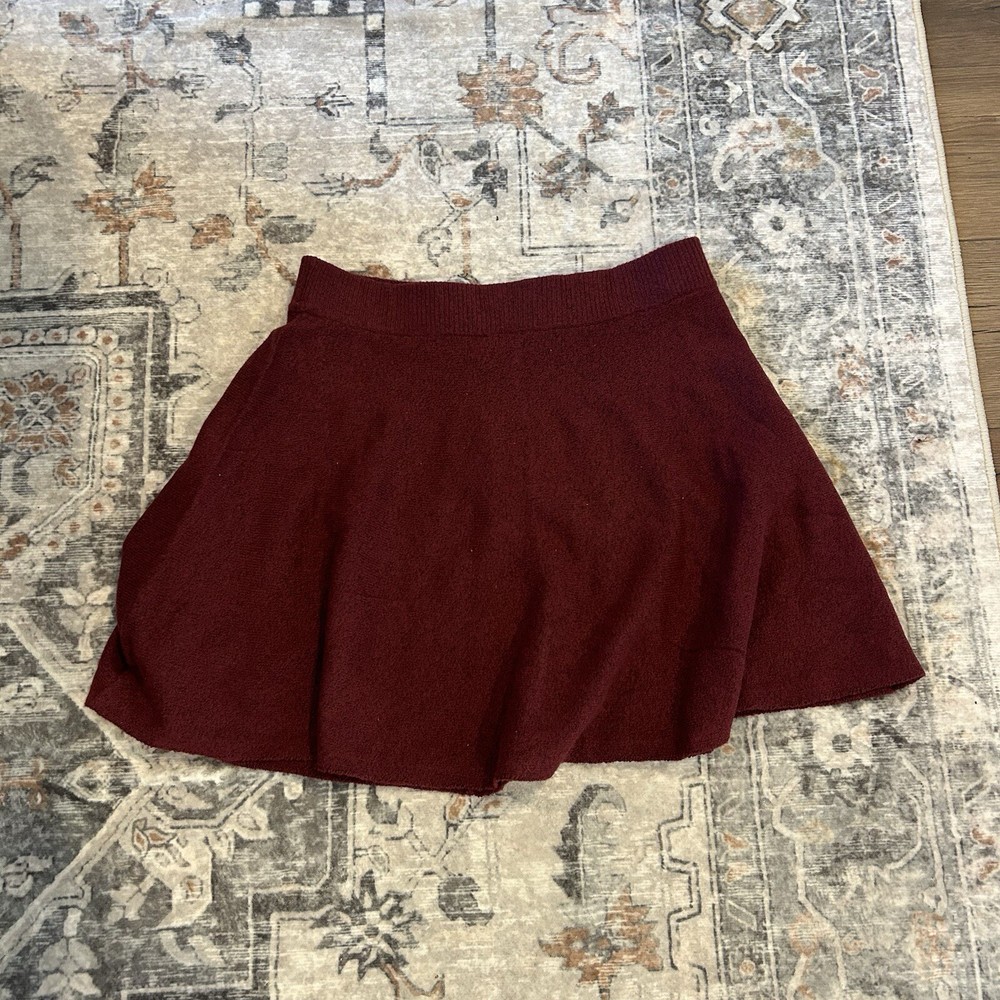 NWT Candies Womens Maroon Heathered Sweater Mini Skirt Size L Junior Teen