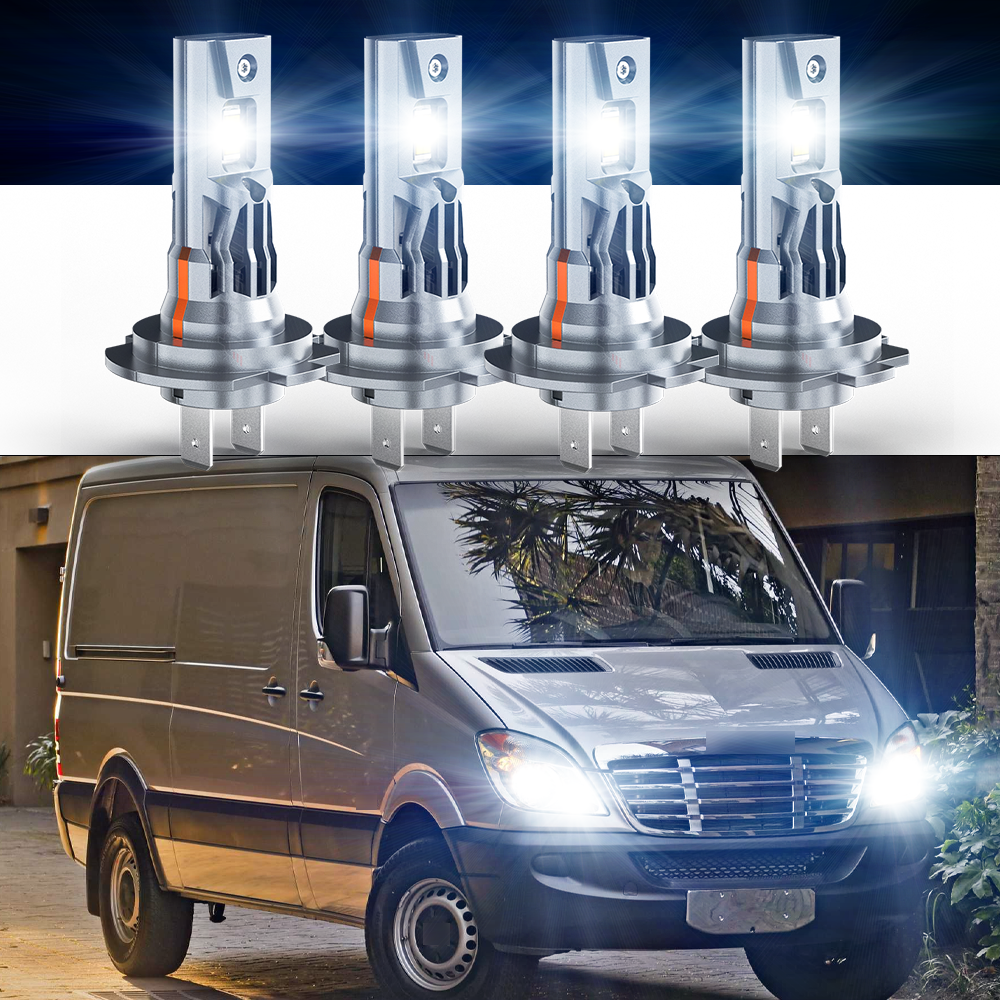 2007-2009 Dodge Sprinter 2500 H7 LED Headlight Kit High Low Beam Bulbs 4x