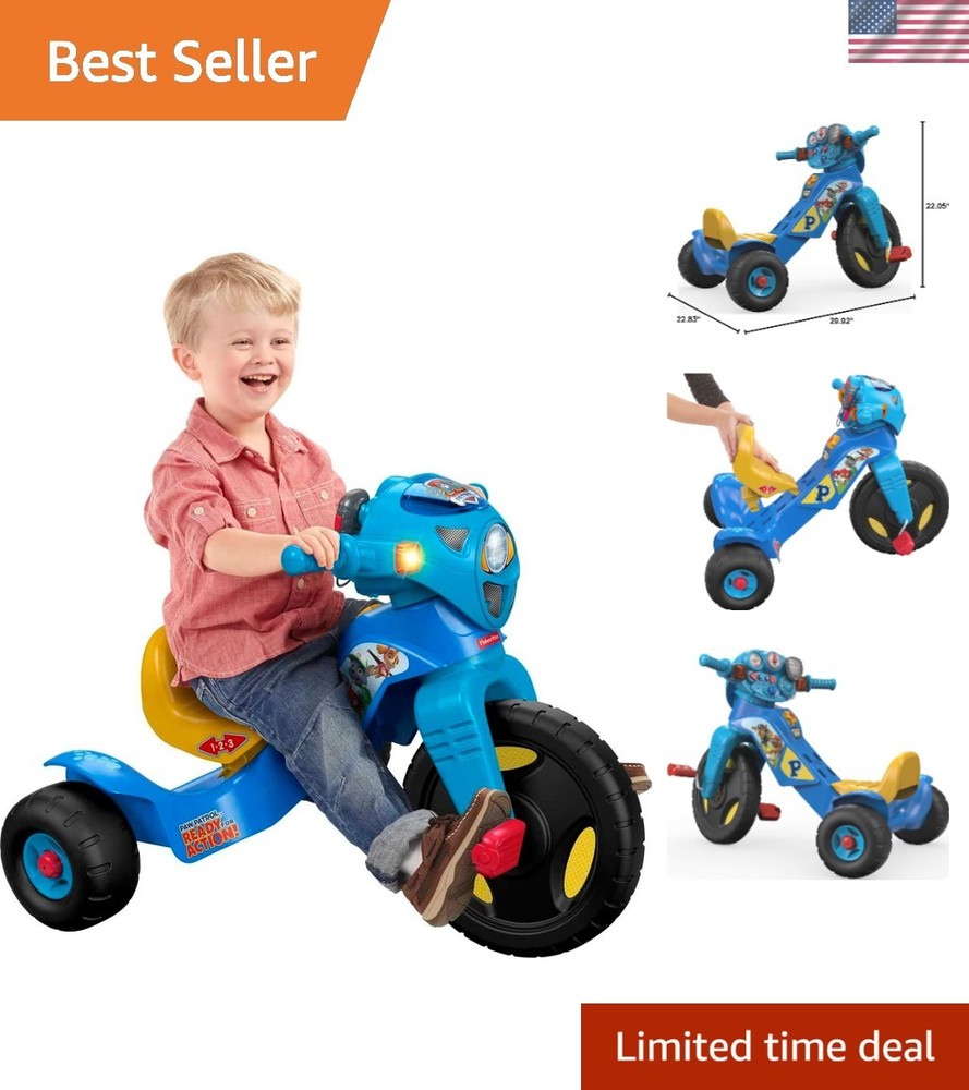 Adjustable Paw Patrol Trike with Lights & Sounds for Toddlers Ages 2-5