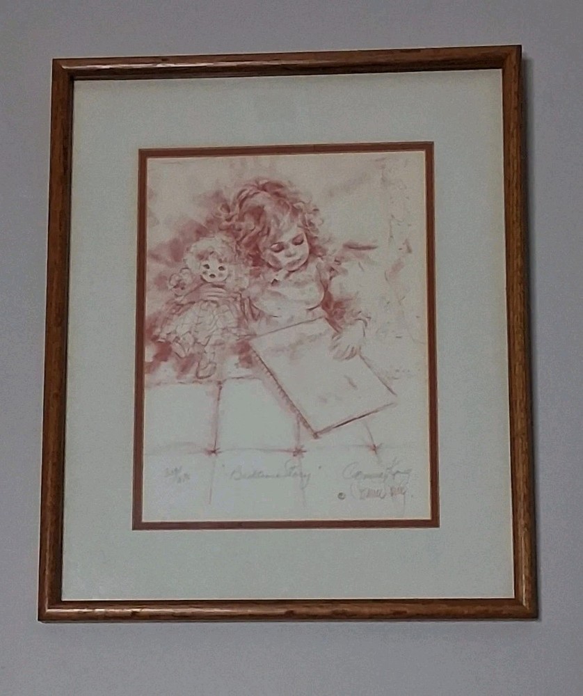 Connie King “Bedtime Story” Signed & Numbered Lithograph 309/375 | Framed &...