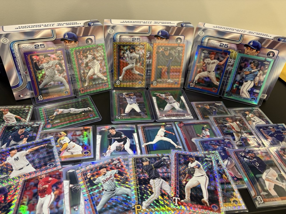 2025 TOPPS CHROME BASEBALL 35 CARD LOT WITH NUMBERED CARDS /25, /50, /99 ETC