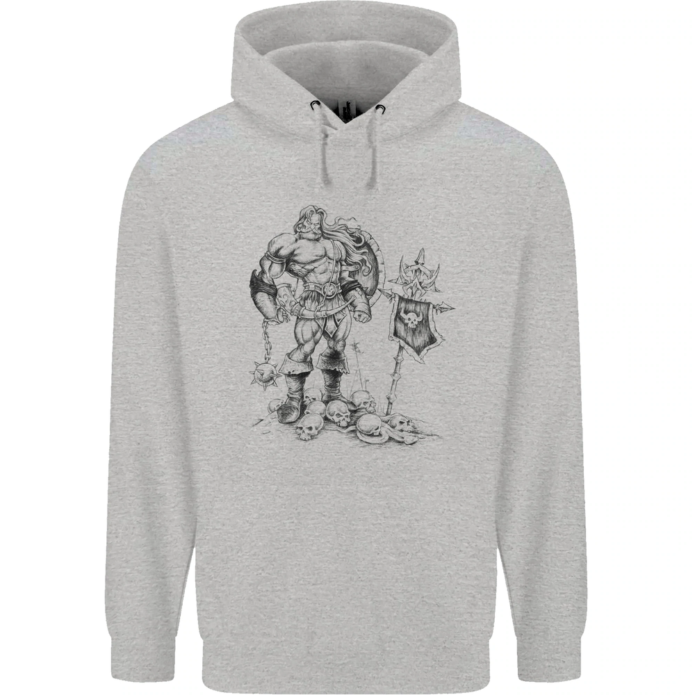 Viking Warrior Skull Thor Odin Valhalla MMA Mens 80% Cotton Hoodie