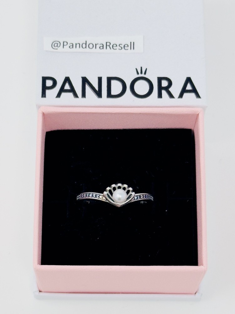 Pandora Disney Princess Ariel Shell Pearl Ring in Freshwater Cultured Style