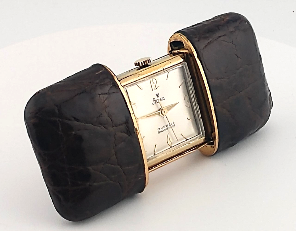 Vintage Stowa Ermeto 17-Jewel Pocket Purse Table Watch Leather Case
