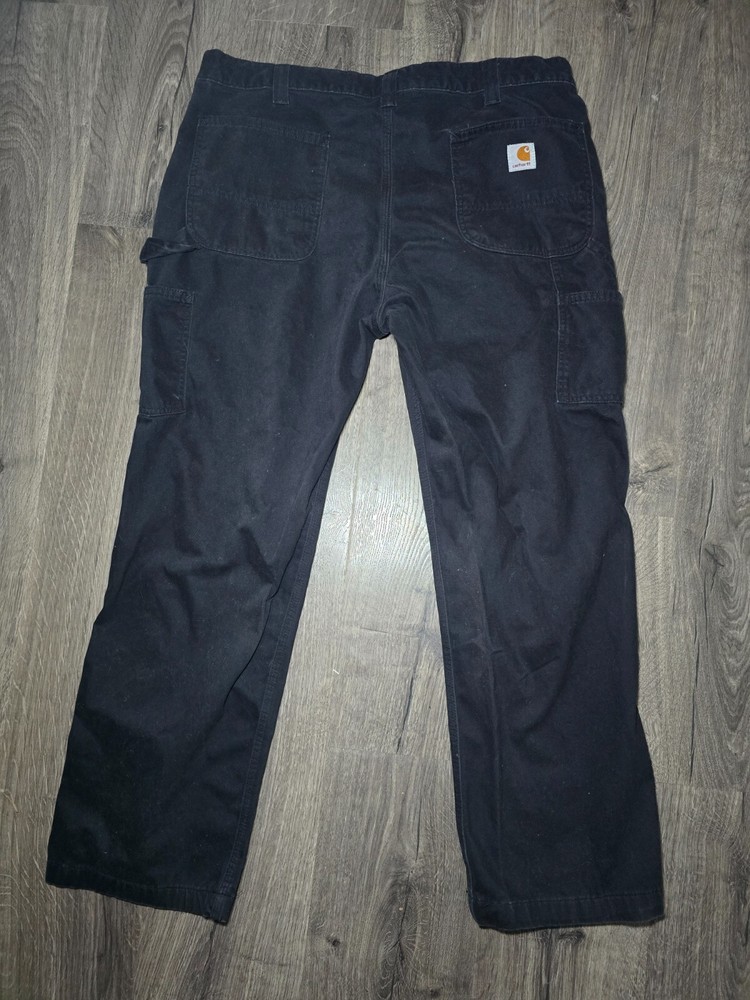 Carhartt Pants 38x30 Black Carpenter Utility B324 BLK Cotton Work Wear 11871