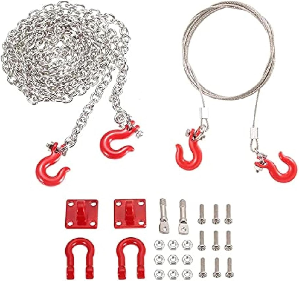 Steel Tow Hook Chain for 1:10 RC Crawler with U-Shaped Rope