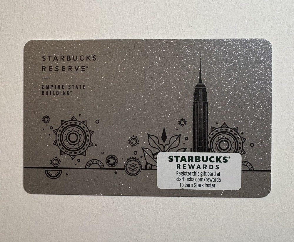 Exclusive Empire State Building Starbucks Reserve Gift Card With Sleeve
