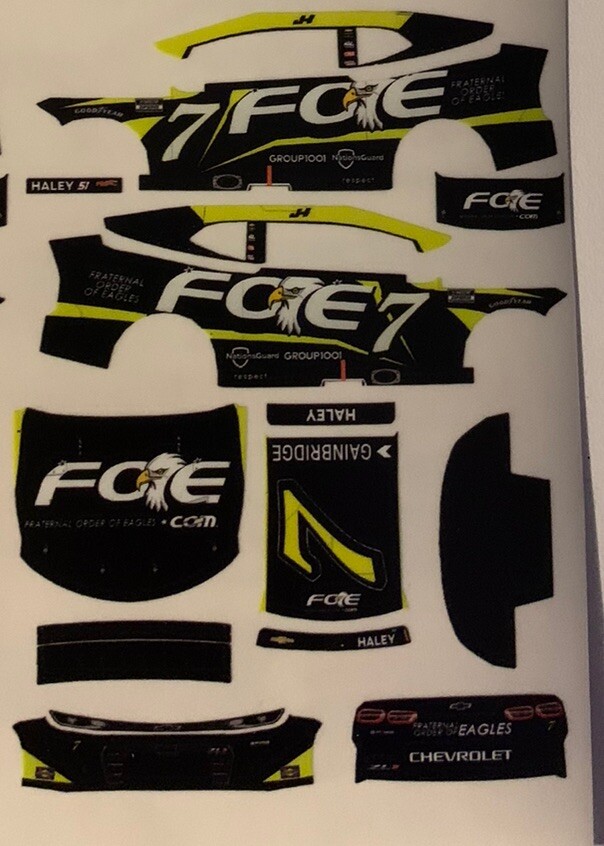 Custom 2025 Justin Haley #7 FOE 1/64 NASCAR Peel & Stick Decals