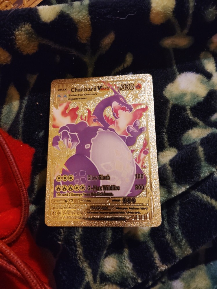 Charizard VMAX Gold Foil Fan Art NM Claw Slash G HP330 SV107 SV122