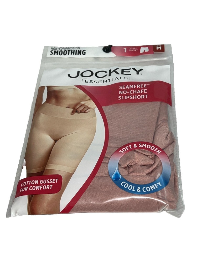 Jockey Essentials Pink Non-Compression Smoothing Slip-Short Woman’s Size Medium