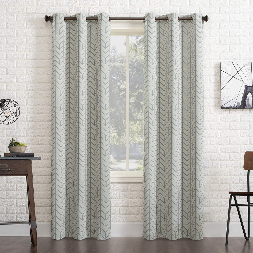 Kenwood Chevron Blackout Grommet Curtain Panel 40x95 Stone