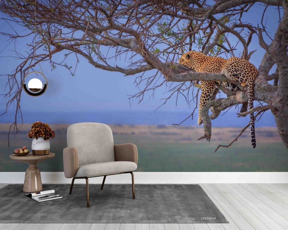 3D Leopard Tree Nature Close-up Wall Murals Wallpaper Murals Wall Sticker