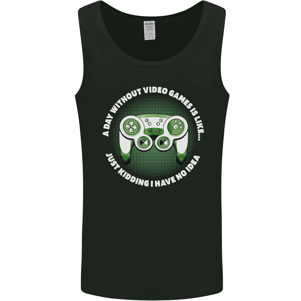 Without Video Games Funny Gaming Gamer Mens Vest Tank Top