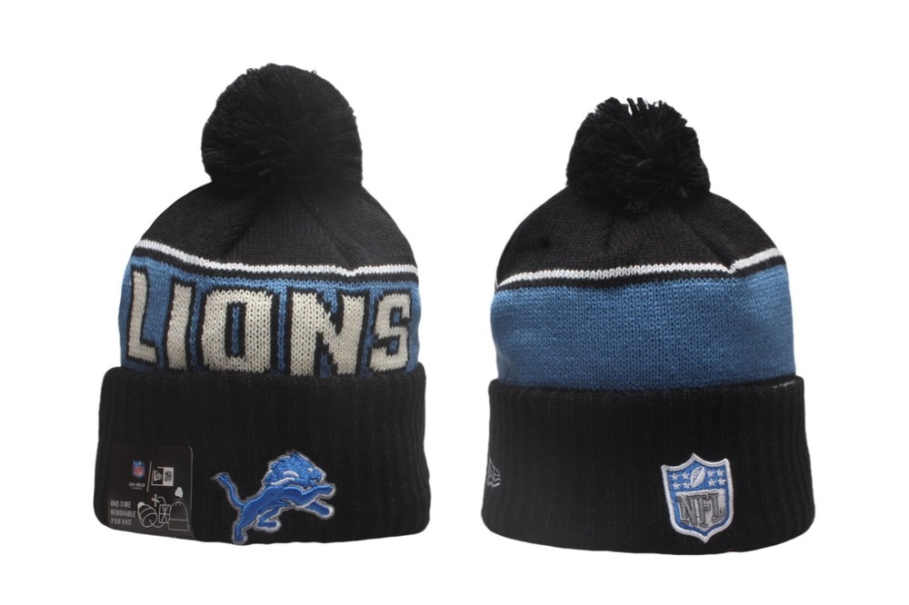 New NFL Sports Knitted Hat Detroit Lions Beanie Hat Fleece Lined Warm Hats