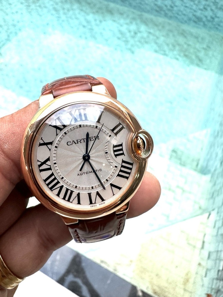 Cartier Ballon Bleu 36mm 18K Rose Gold Automatic Watch with Papers