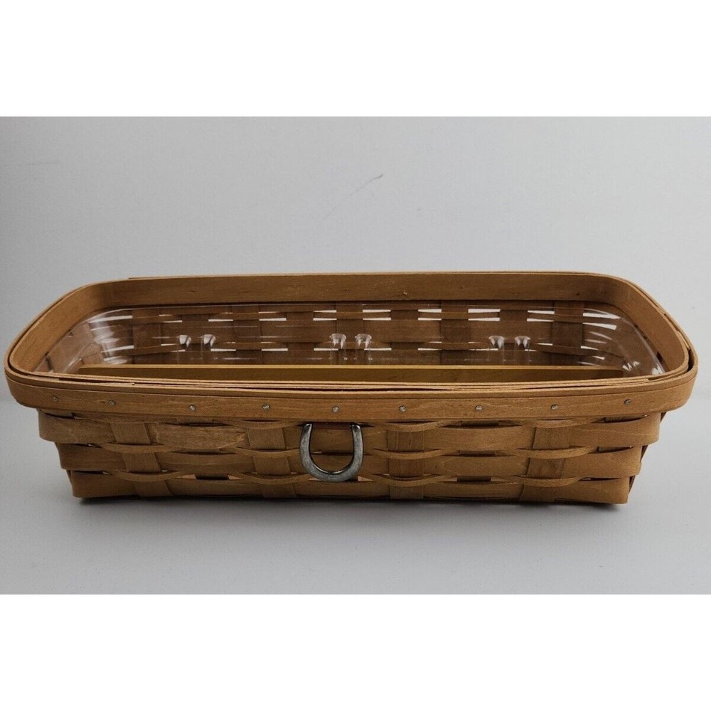 Longaberger Sort & Store Mail & Bill Basket Warm Brown & Protector