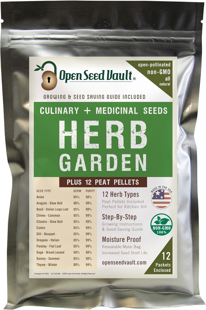 4,000 Non GMO Heirloom Vegetable Seeds for Planting Vegetables and Fruits - 12 V