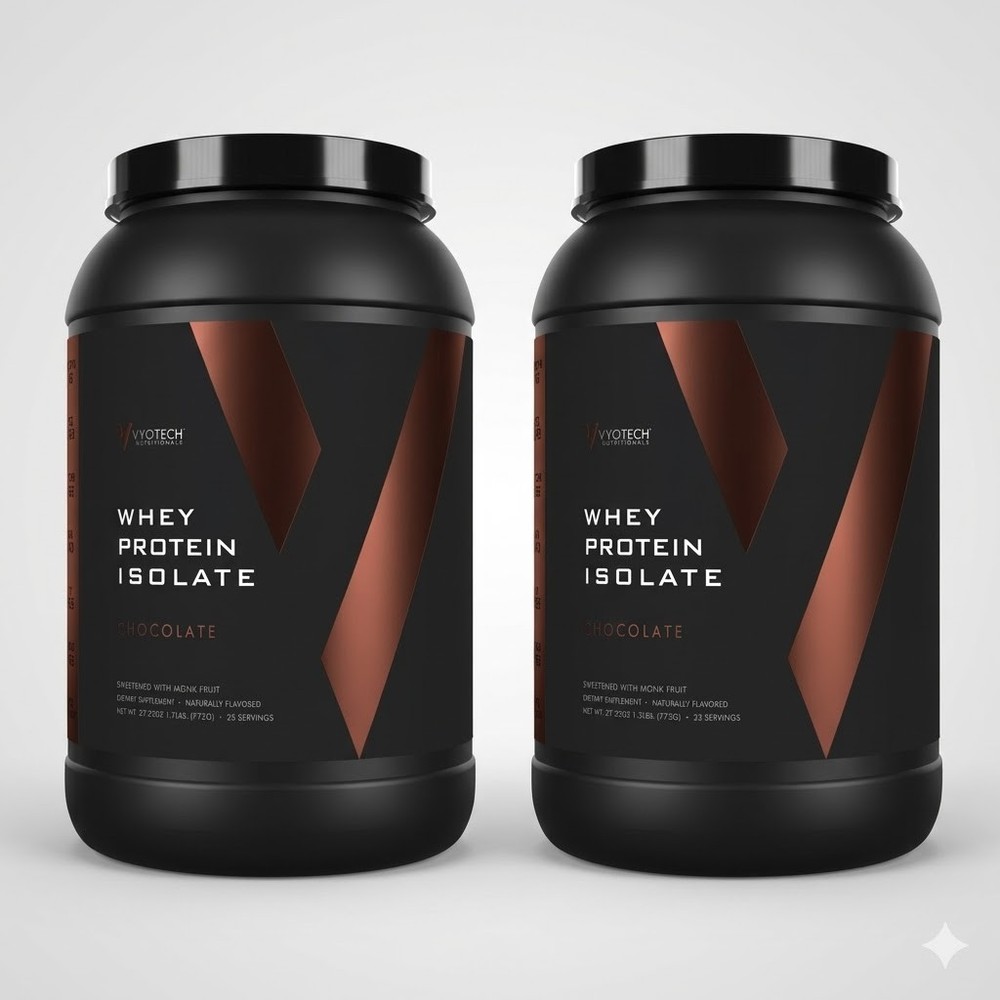 Chocolate Whey Protein Isolate 2 Pack  Zero Sugar Monk Fruit Digestive Enzymes