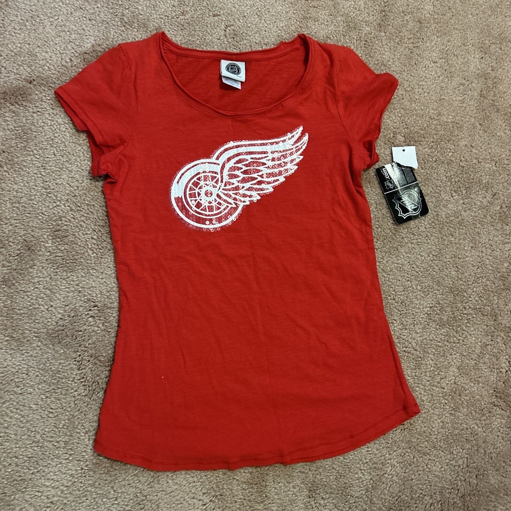NEW Red Wings Official License NHL Cap Sleeved T-Shirt ~ Women’s Jr Med (7/9)