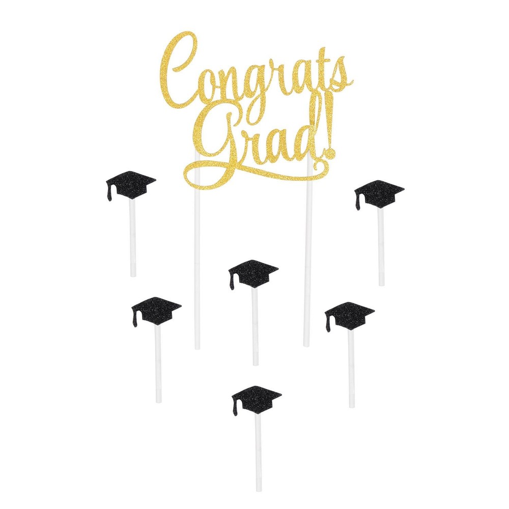 Beistle Graduation Cake Topper - Congrats Grad Party Decoration