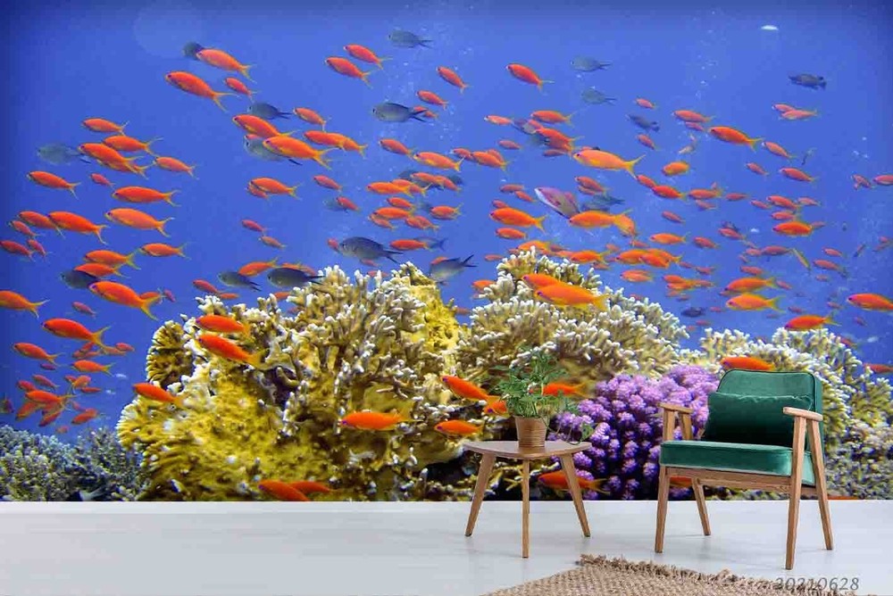 3D Ocean Coral Fish Landscape Wall Murals Wallpaper Murals Wall Sticker 4