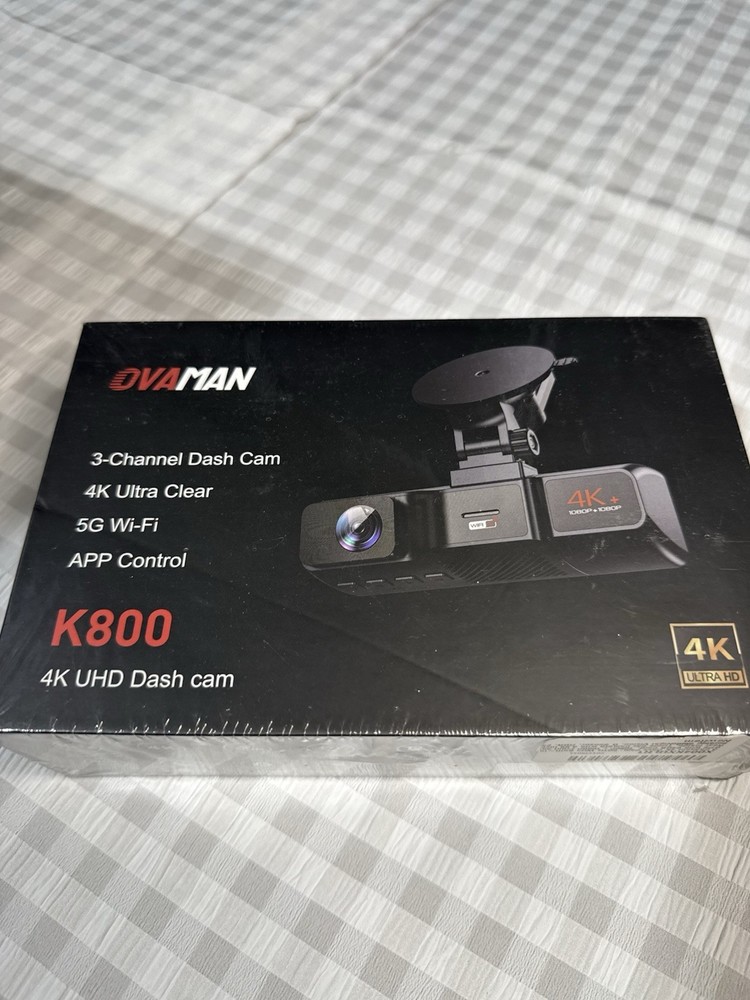 OVAMAN K800 3 Channel Dash Cam, 4K+1080P+1080P Front & Rear Inside