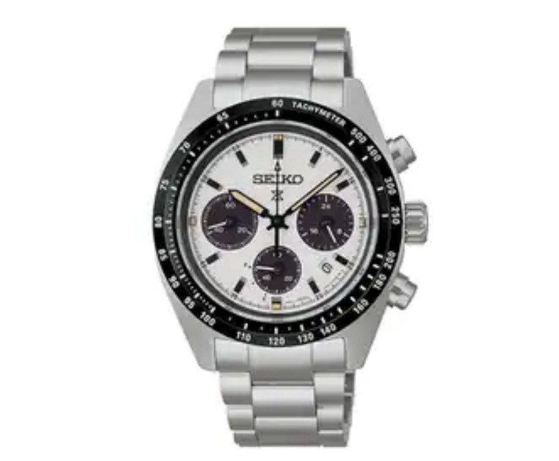 Seiko Prospex SBDL125 SPEEDTIMER Solar Chronograph Analog Panda White Men Watch