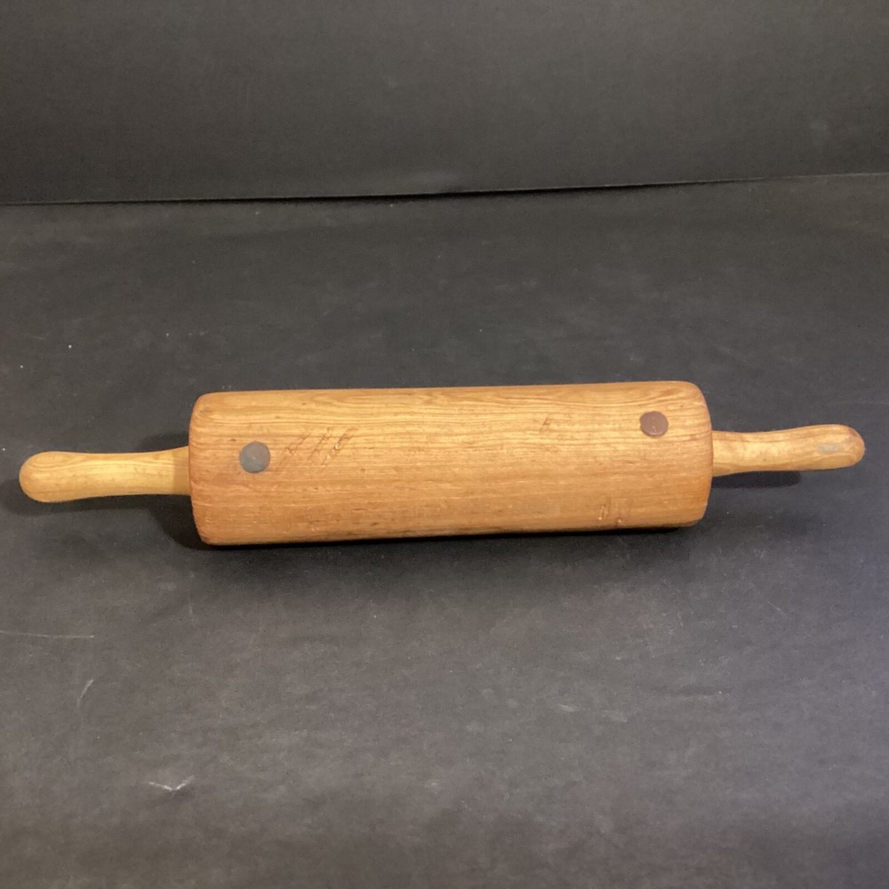 Antique Handmade All Wood Small Rolling Pin 9 3/4