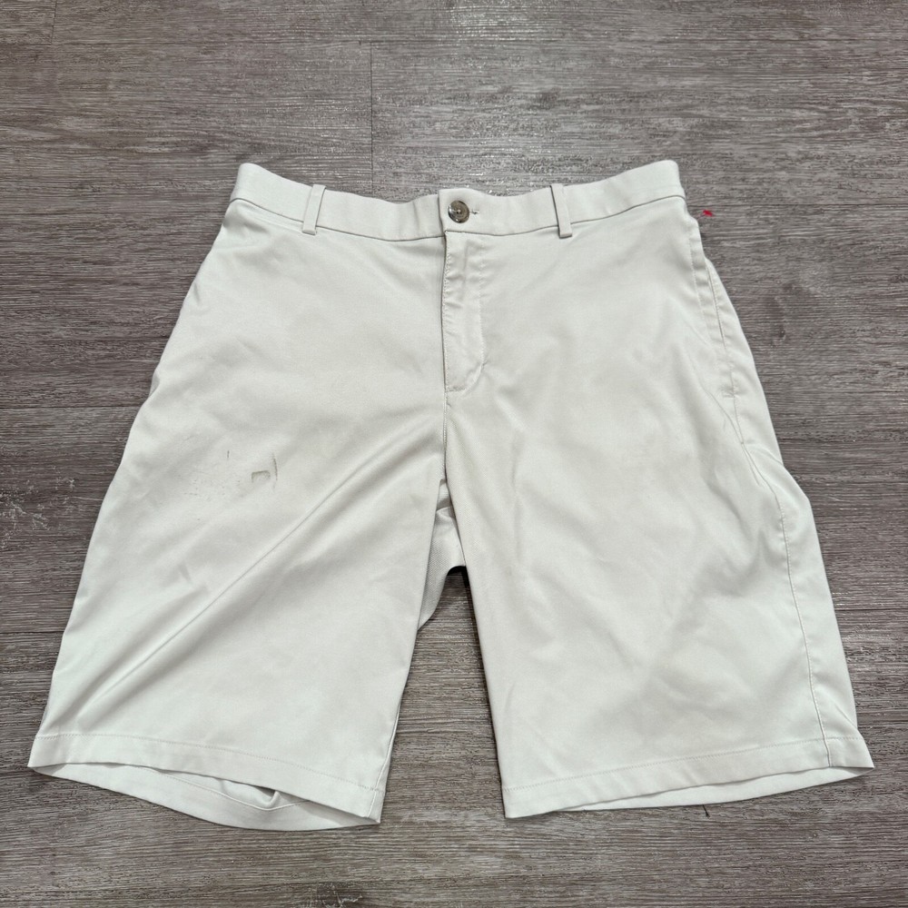 Nike Shorts Mens 32 Beige Golf Outdoor Golfer Preppy Casual Flex Elastic Adult