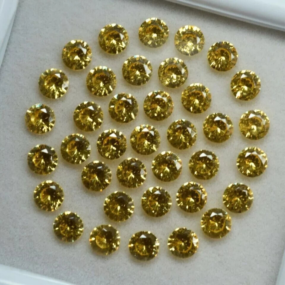 30 Pcs 5x5mm Natural Certified Yellow Sapphire Round Gemstones