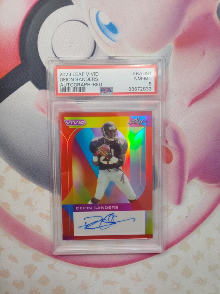 2023 Leaf Vivid Deion Sanders Autograph-Red #BADS1 PSA 8! Numbered 6 Of 8!!!
