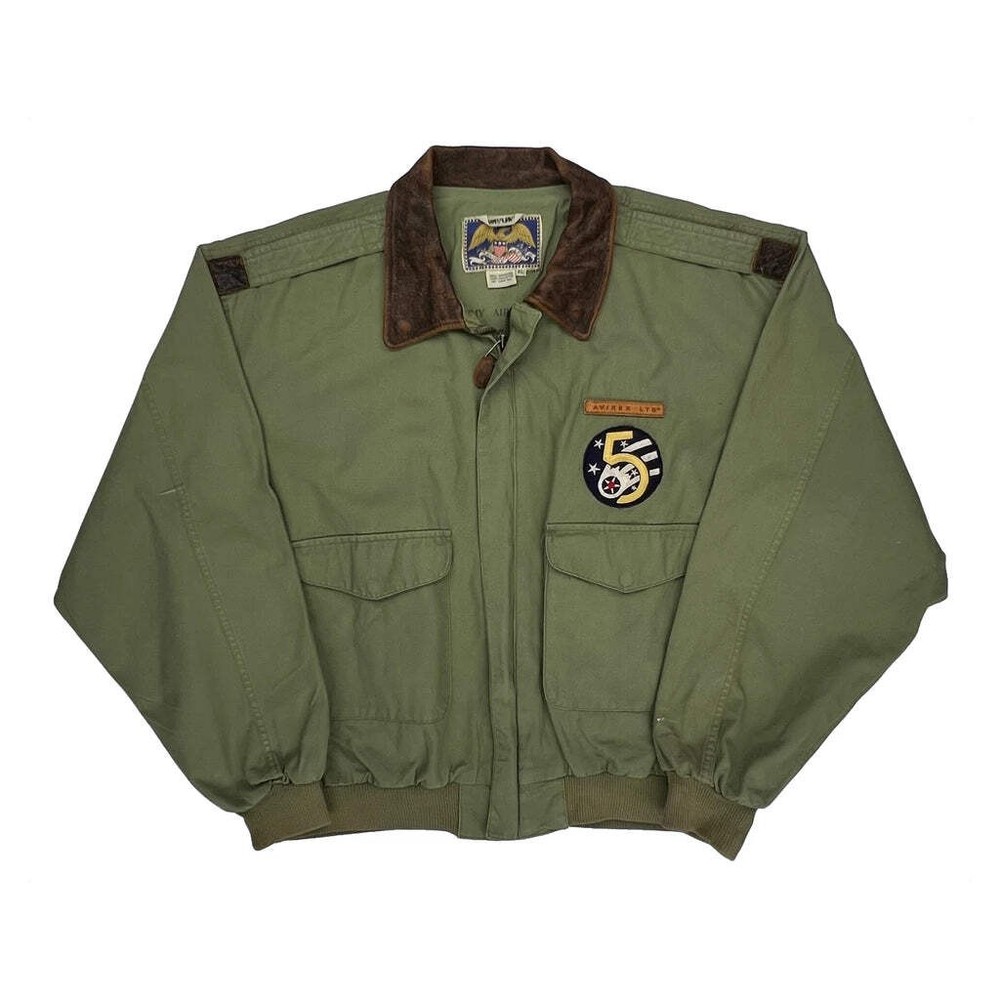 5Th Air Force Patch Avirex A2 Bomber Jacket - XL Green Cotton