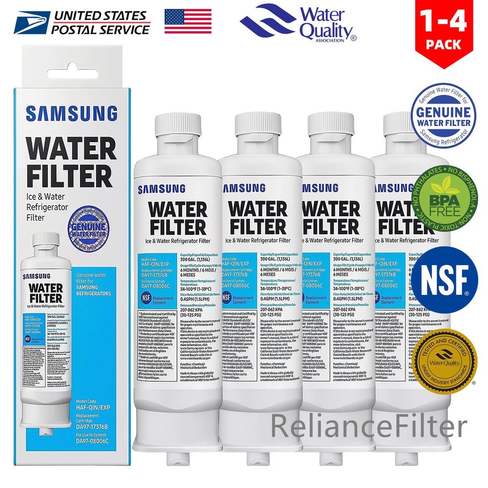 1-4PCS DA97-17376B DA97-08006C Samsung Refrigerator Water Filter Replacement for HAF-QIN EXP Compatible Models
