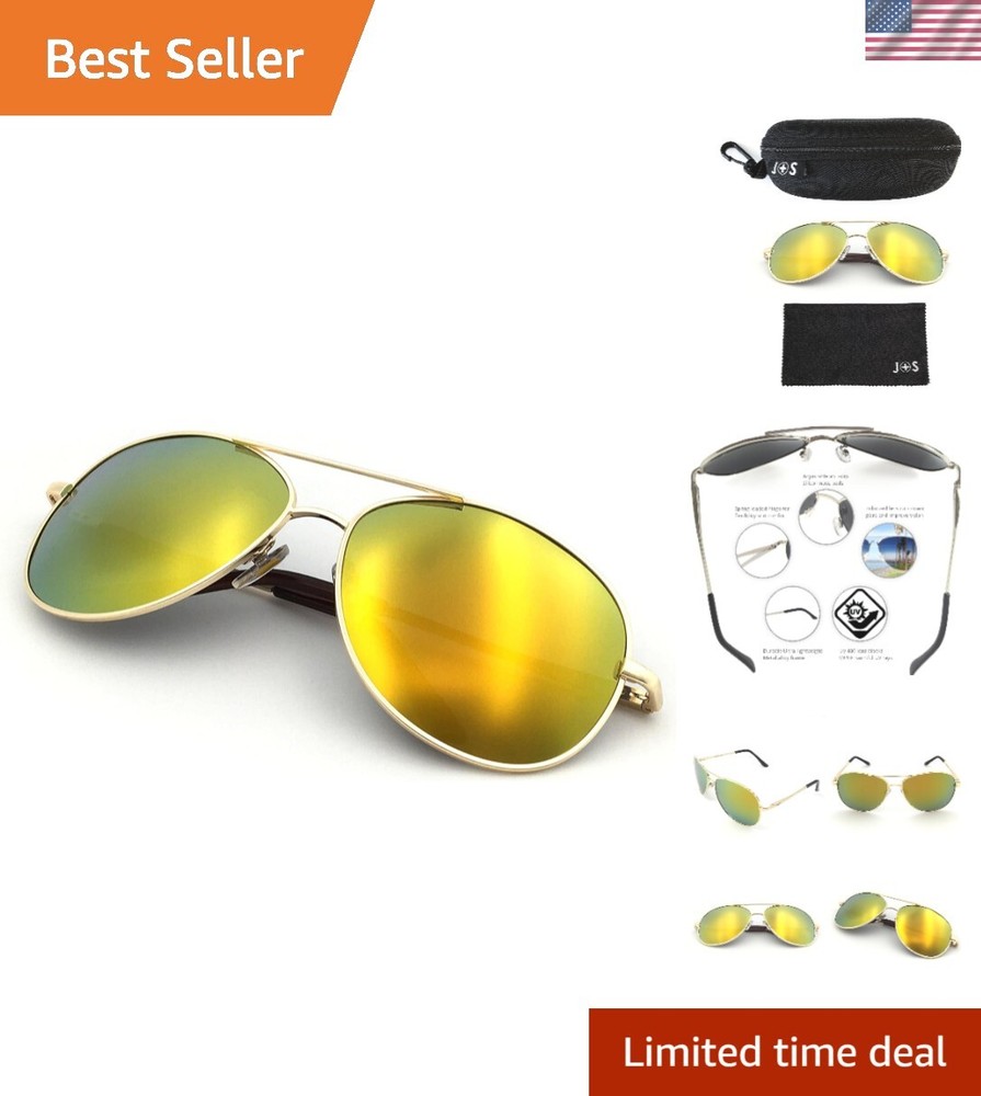 Premium Military Style Classic Aviator Sunglasses, Polarized, 100% UV protect...