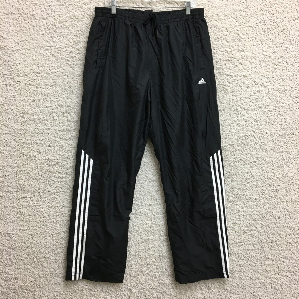 Adidas Track Pants Extra Large Adult Black Striped Straight Athletic Mens XL