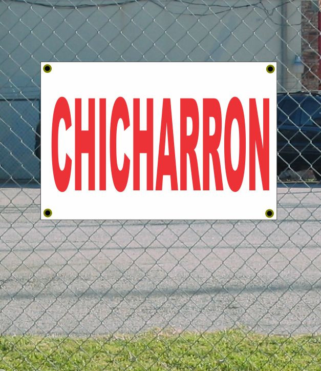 New 2x3 Red & White Chicharron Banner Sign with Discount Size and Price
