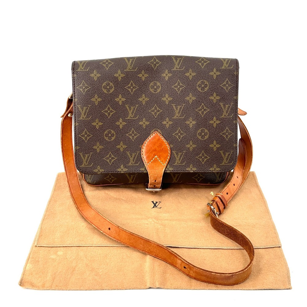 Louis Vuitton Cartouchiere Shoulder Bag GM Brown Monogram Canvas Authentic