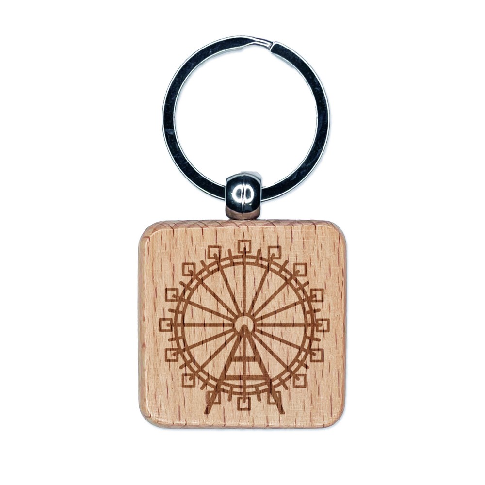 Vienna Giant Ferris Wheel Wooden Keychain Charm Engraved Souvenir  