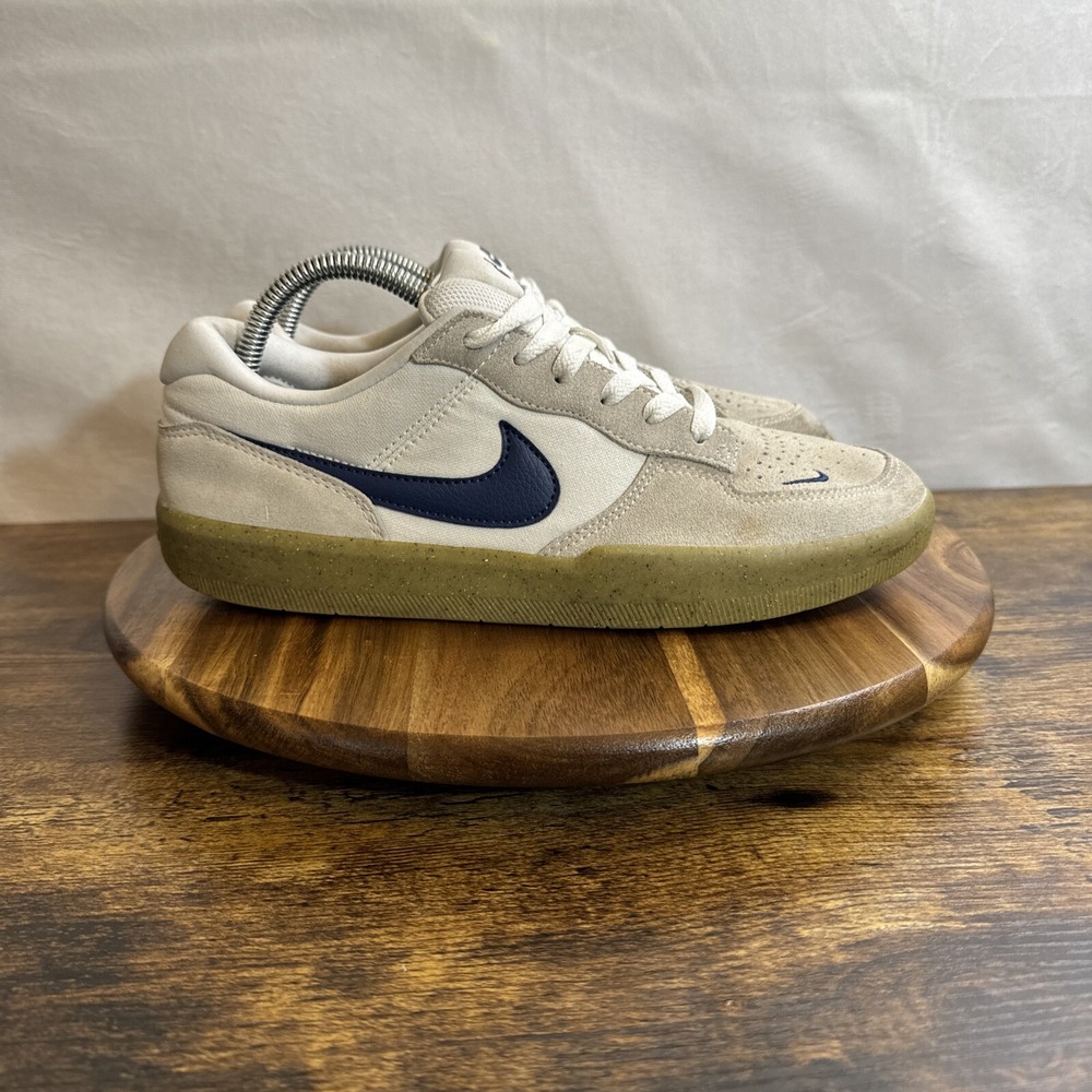 Nike SB Force 58 Skateboarding Shoes Mens 8 White Gray Navy Gum Casual Sneaker