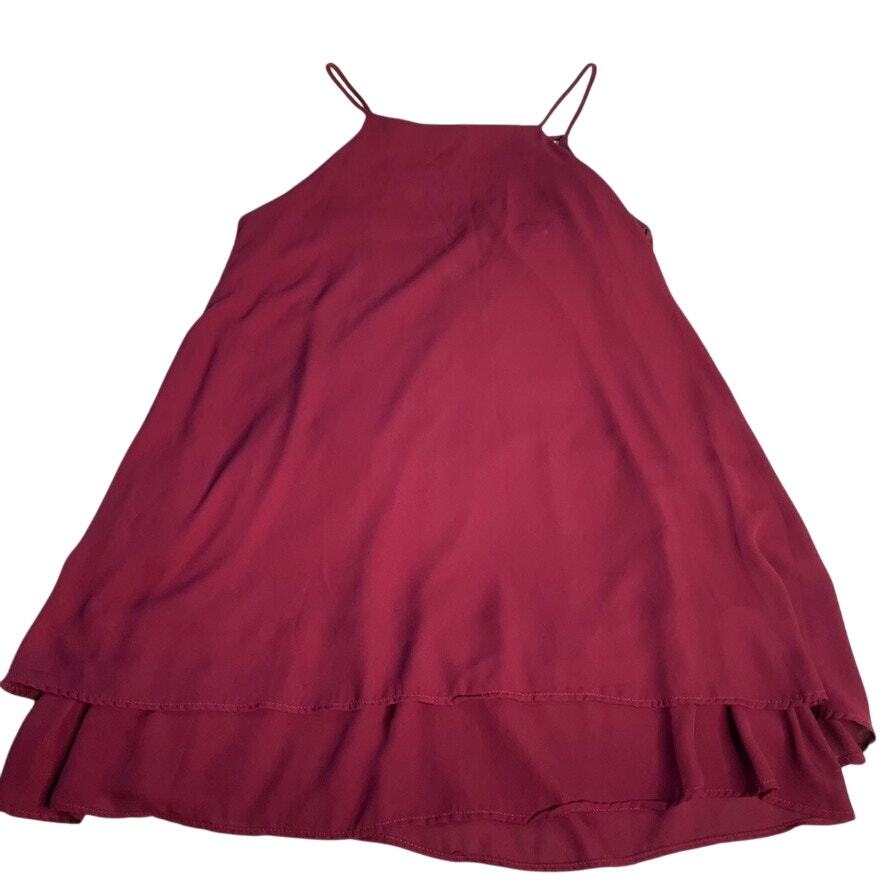 CHARLOTTE RUSSE Red Strappy Tank Dress Layered Large Open Back