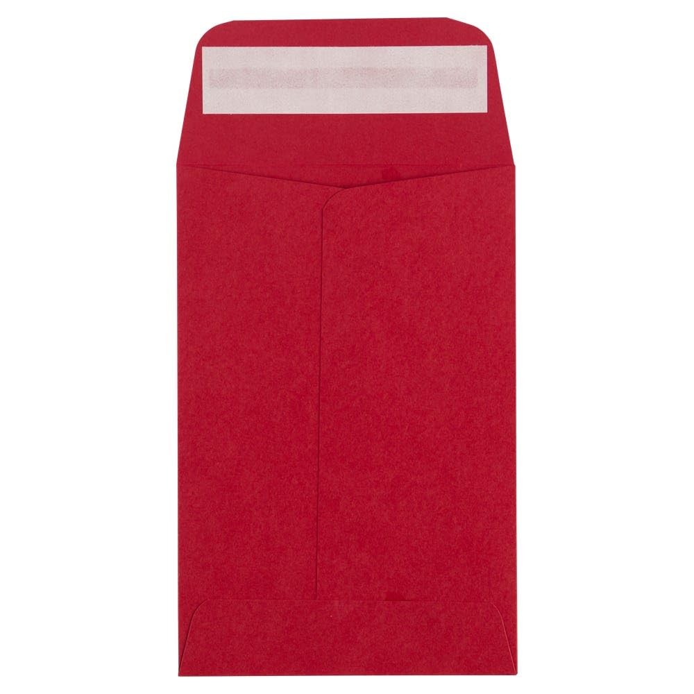LUXPaper #4 Coin Envelopes Peel Press 3x4.5 Ruby Red 80lb