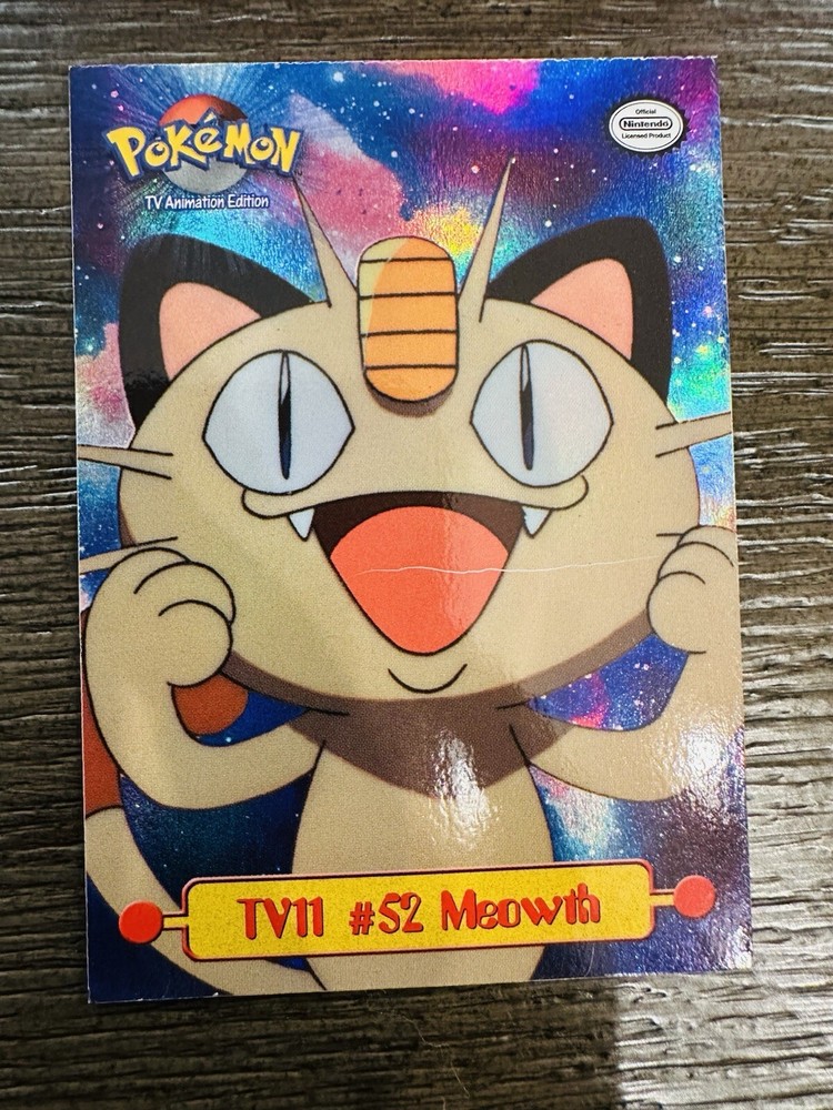 1999 Topps Meowth TV11 #52 Holo Pokemon Animation Puzzle Card NM Condition  