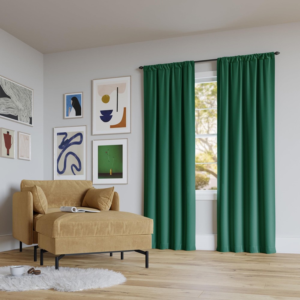 Rianna Theater Extreme Blackout Rod Pocket Curtain Panel 40x63 Inch Malachite