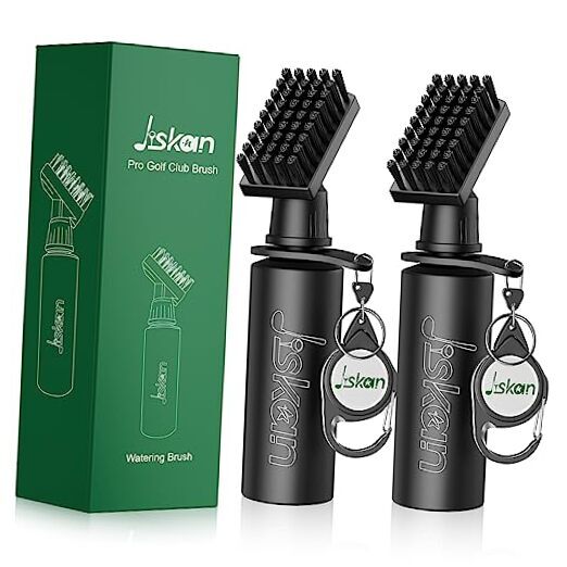 2 Pack Golf Club Cleaner Brush Set with Water Bottle 7.5 Inch